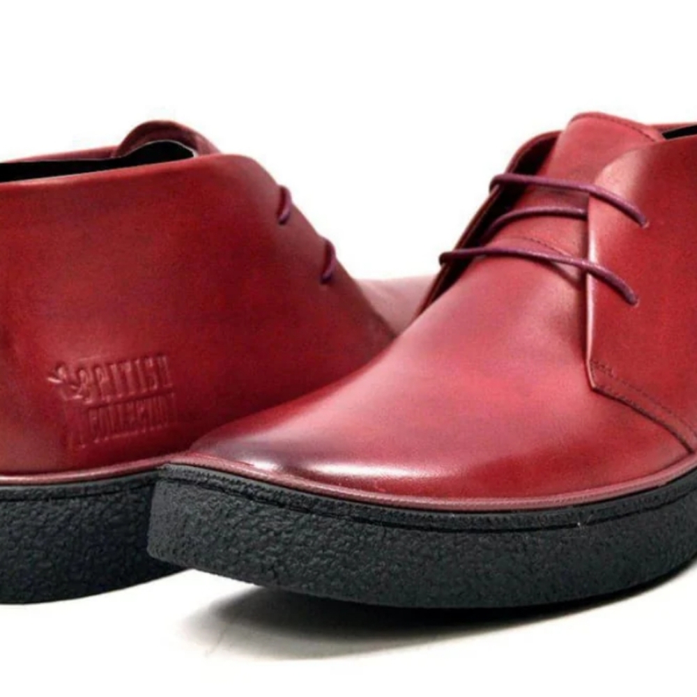British Walkers Classic Playboy Men's Leather Chukka Boots Red Leather Size 12M